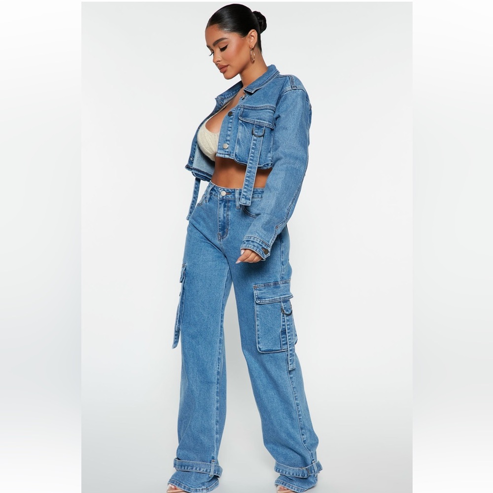 Love hurts ankle strap cargo jeans